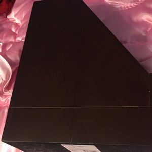 A wooden magazine holder